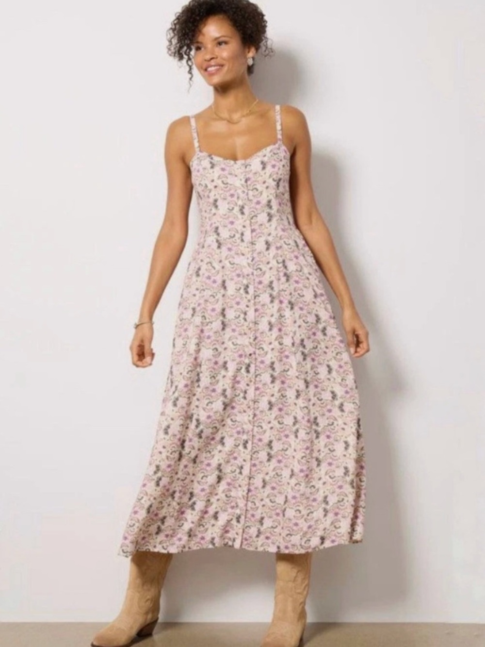 Z SUPPLY x EVEREVE NWT Angel Eyes Toile Floral Print Midi Dress // L